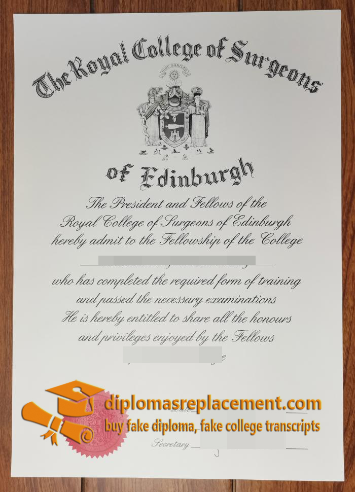 RCS Edinburgh Certificate