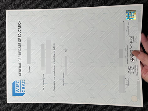 WJEC Certificate replacement
