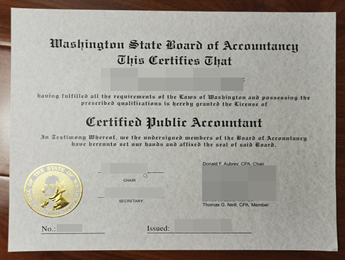 Washington CPA Certificate replacement