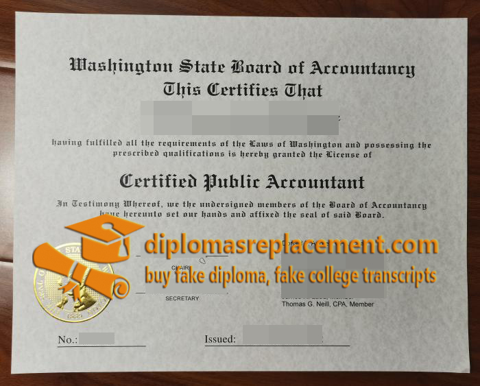 Washington CPA Certificate
