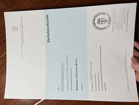 Hochschule für Angewandte Wissenschaften Hamburg Urkunde replacement