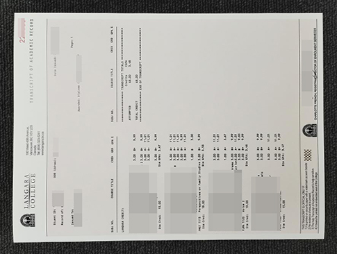 Langara College academic transcript replacement