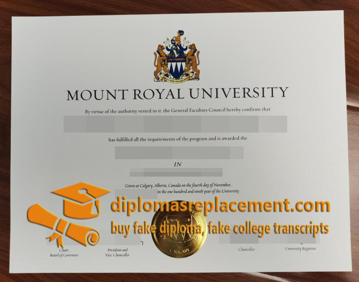 Mount Royal University diploma