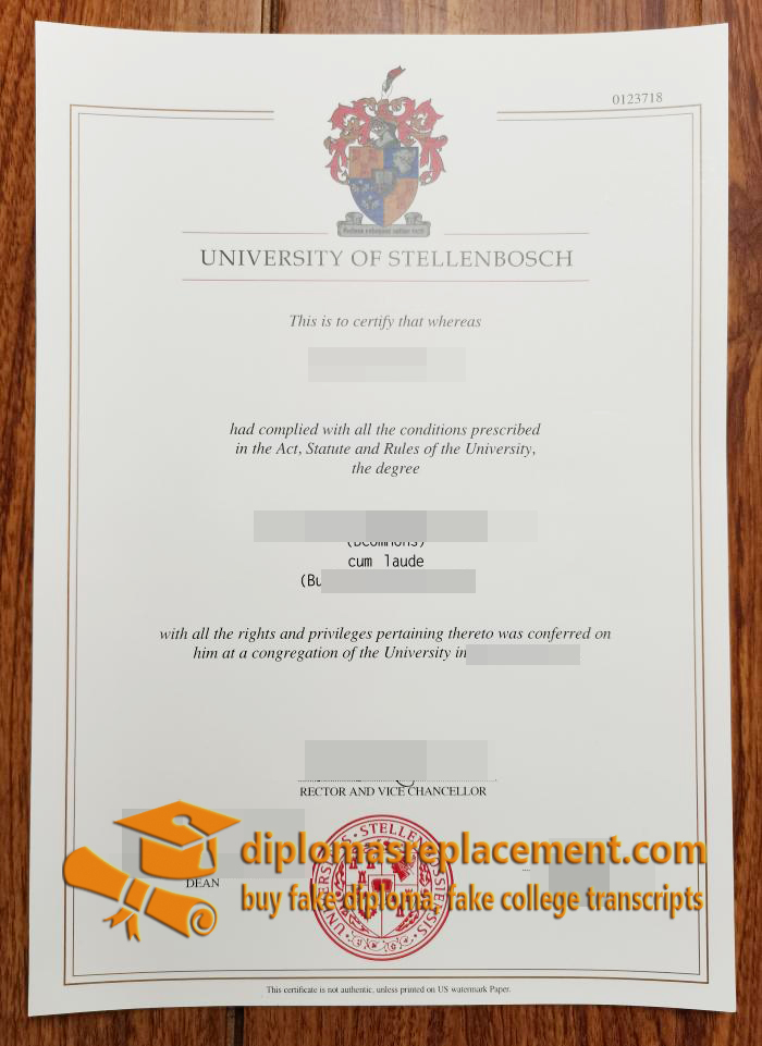 University of Stellenbosch diploma