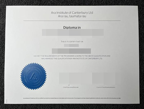 Ara Institute of Canterbury diploma replacement