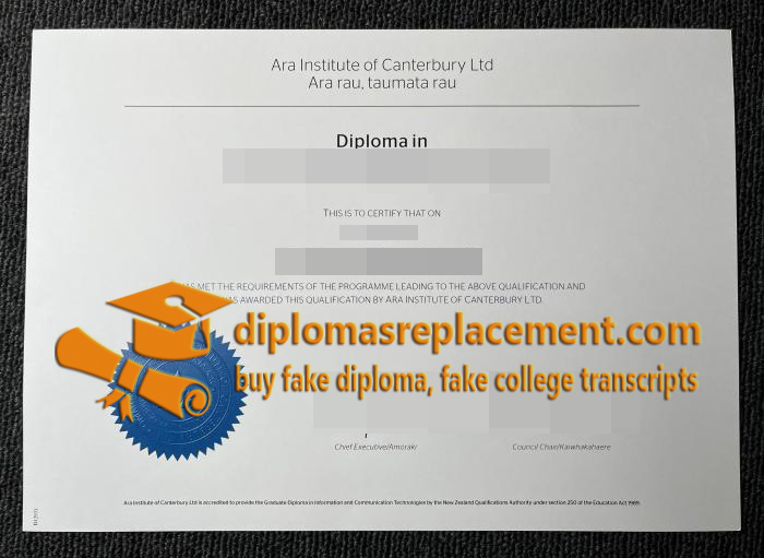 Ara Institute of Canterbury diploma