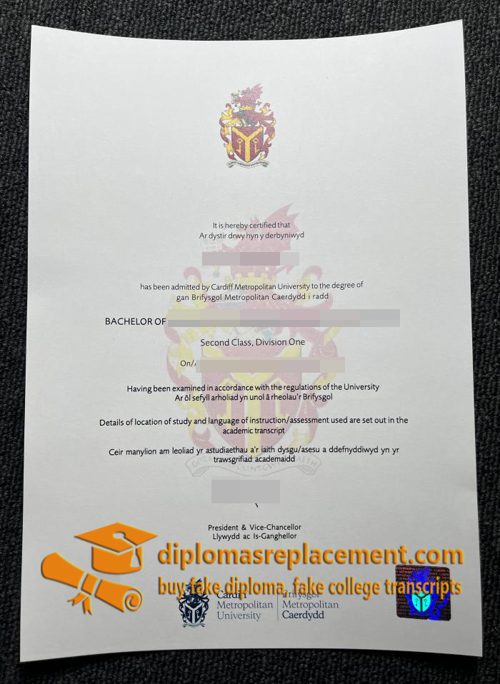 Cardiff Metropolitan University diploma