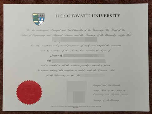 Heriot-Watt University diploma replacement