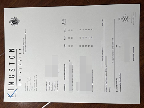Kingston University academic transcript replacement