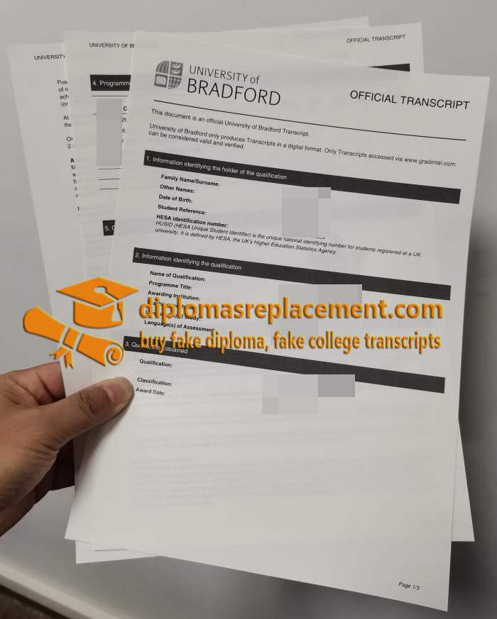 University of Bradford transcript