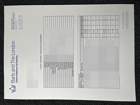Barts and the London School of Medicine and Dentistry transcript replacement