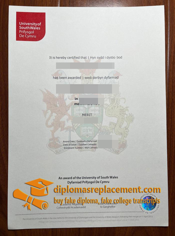 University of South Wales diploma