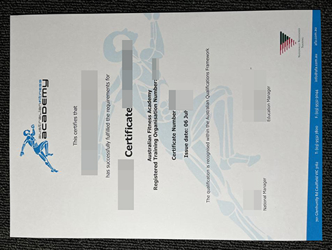 Australian Fitness Academy Certificate-1