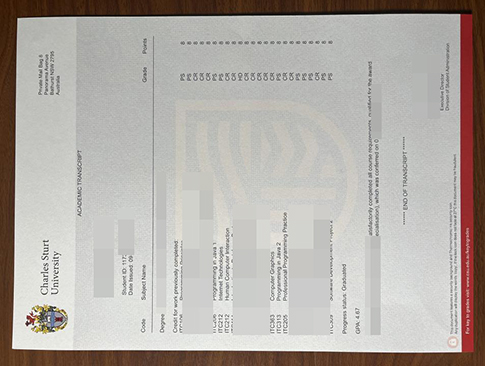 Charles Sturt University transcript replacement