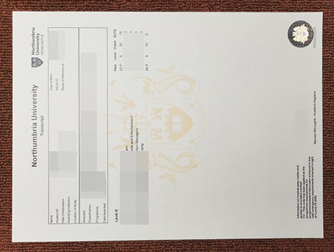 Northumbria University transcript replacement