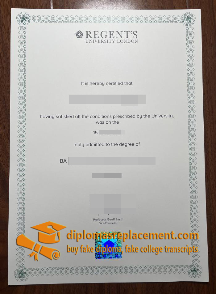 Regent's University diploma