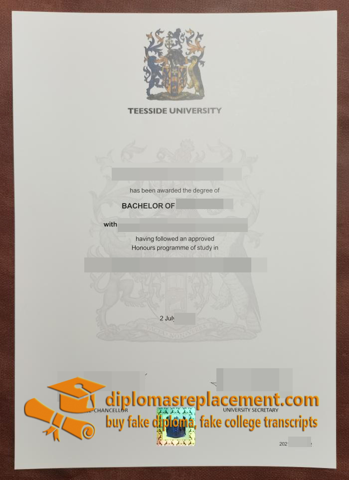 Teesside University diploma