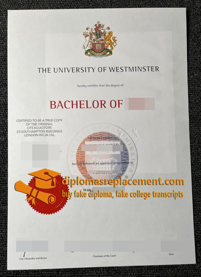 University of Westminster diploma