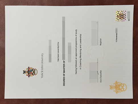 York St John University diploma replacement