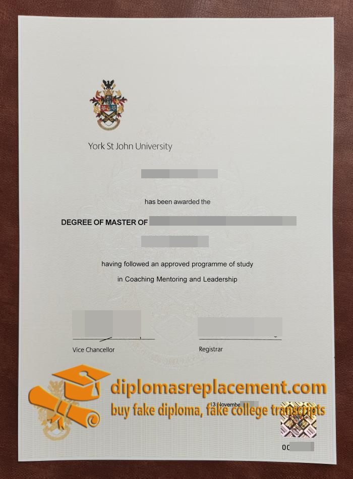 York St John University diploma