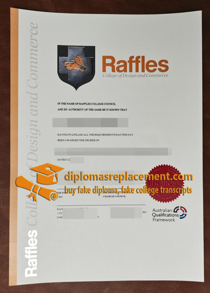 Raffles College of Design and Commerce degree
