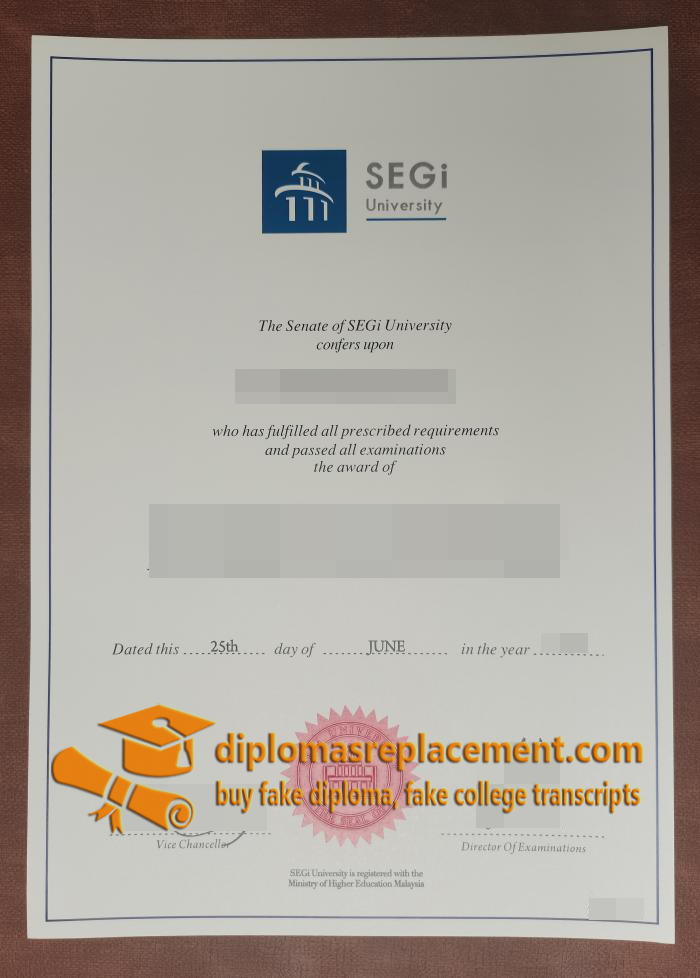 SEGi University diploma