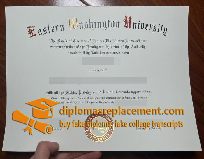 Eastern Washington University diploma