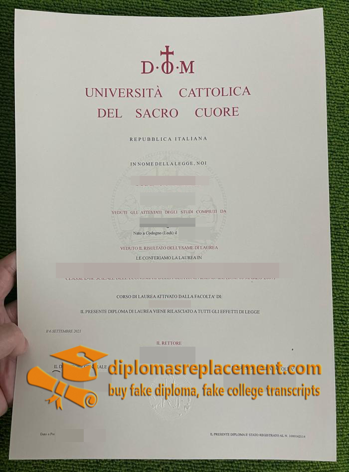 Università Cattolica del Sacro Cuore diploma