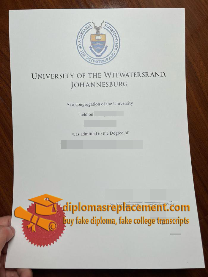 University of Witswatersrand diploma