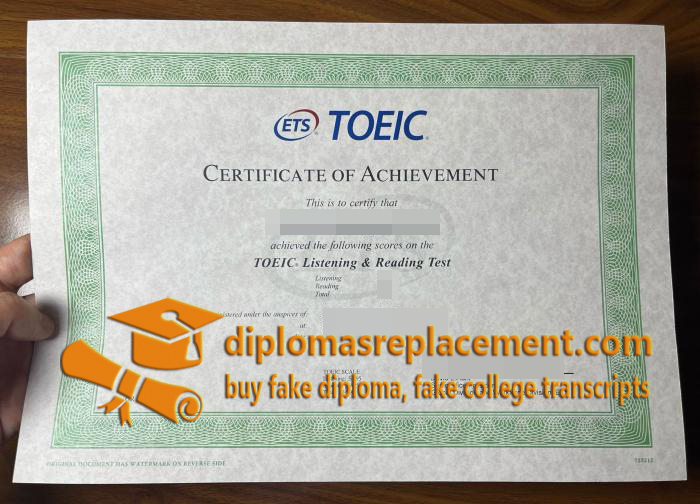 fake TOEIC certificate