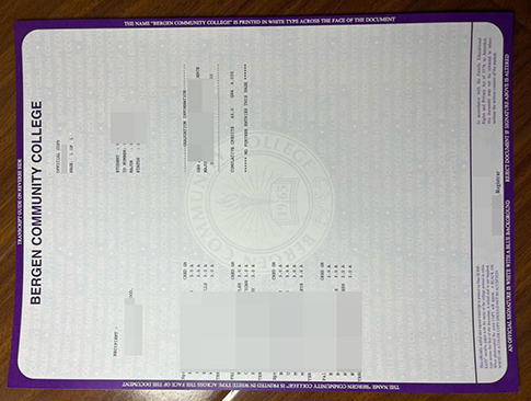 Bergen Community College academic transcript replacement