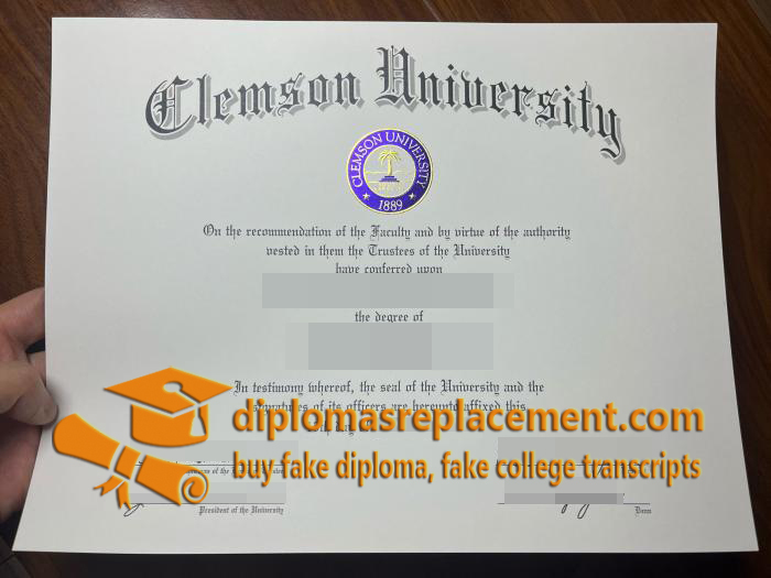 Clemson University diploma