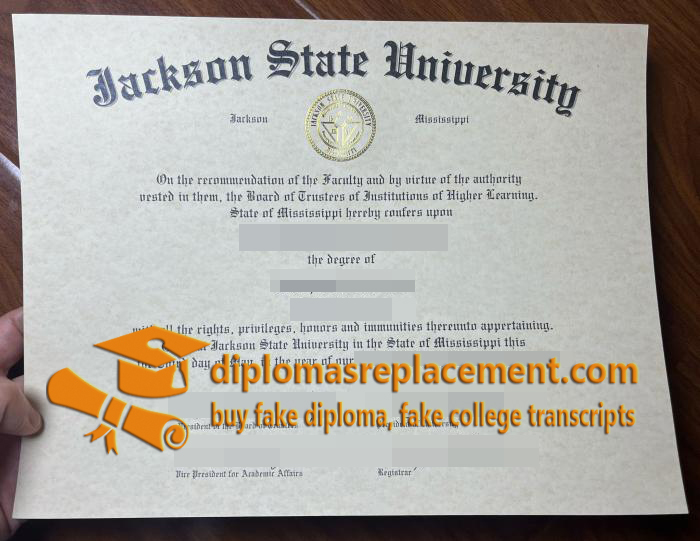 Jackson State University diploma