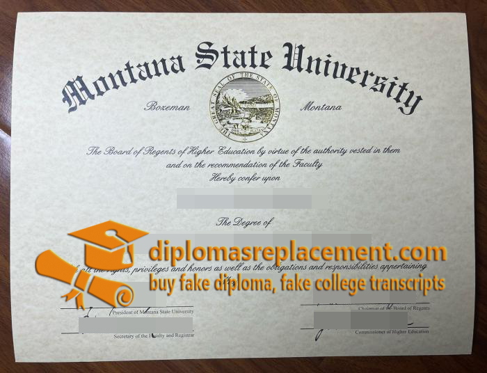 Montana State University diploma