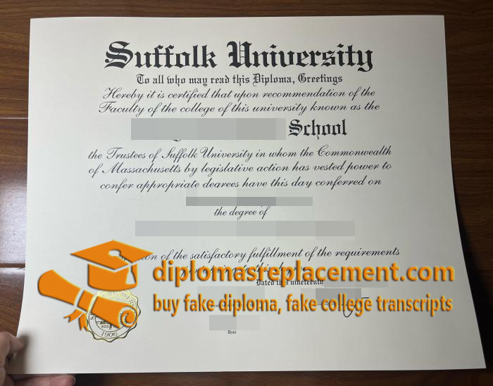 Suffolk University diploma