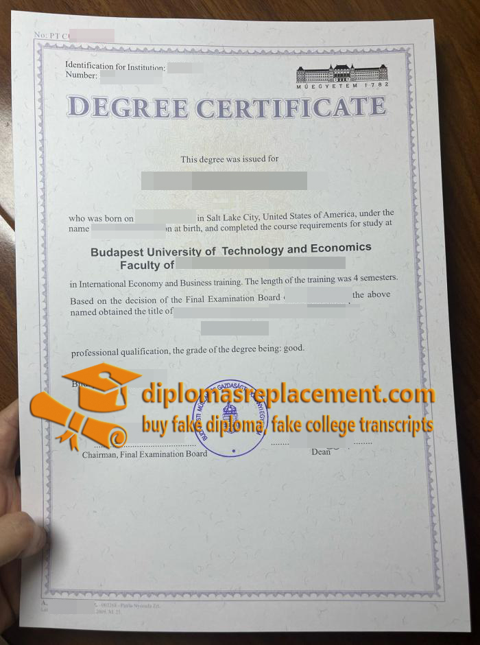 TU Budapest diploma