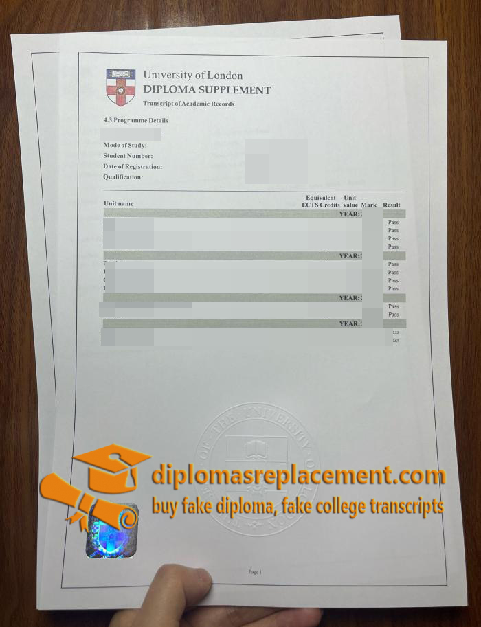 University of London diploma supplement