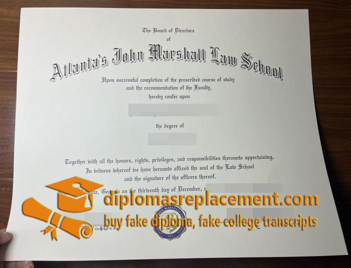 Atlanta’s John Marshall Law School diploma