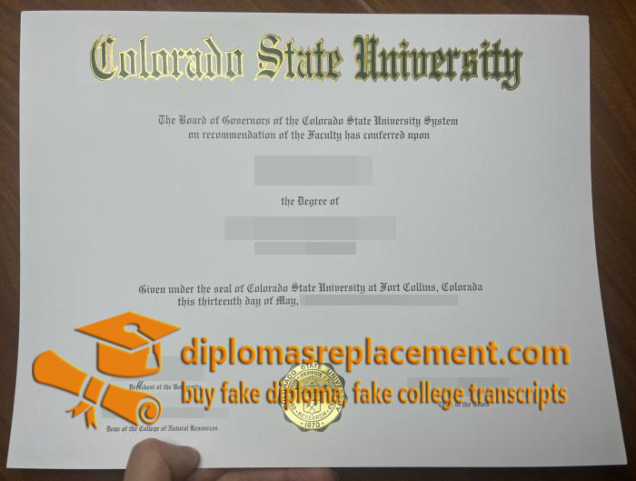 Colorado State University diploma