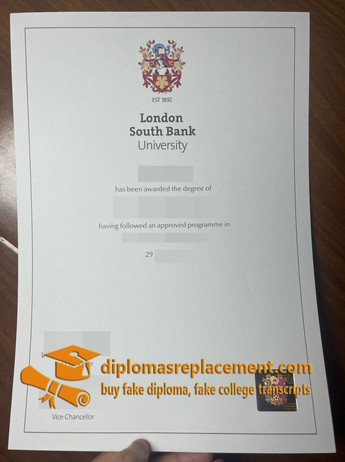 London South Bank University diploma