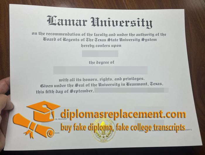 Lamar University diploma