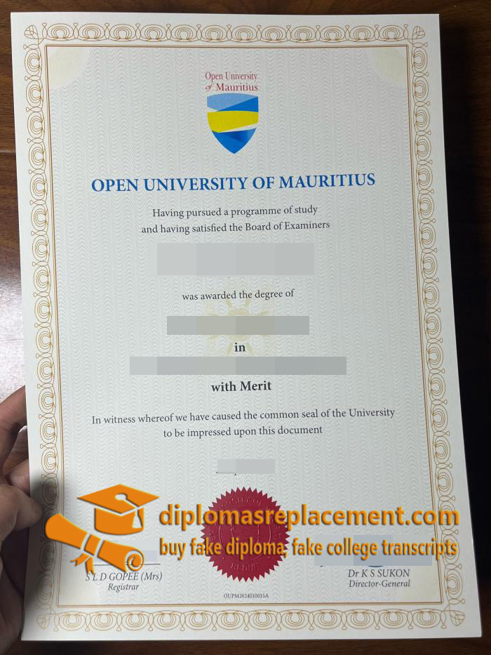 Open University of Mauritius diploma