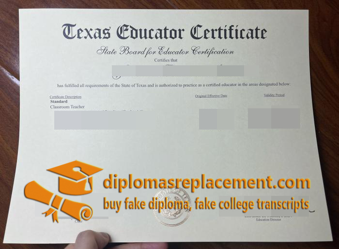 Texas Educator Certificate