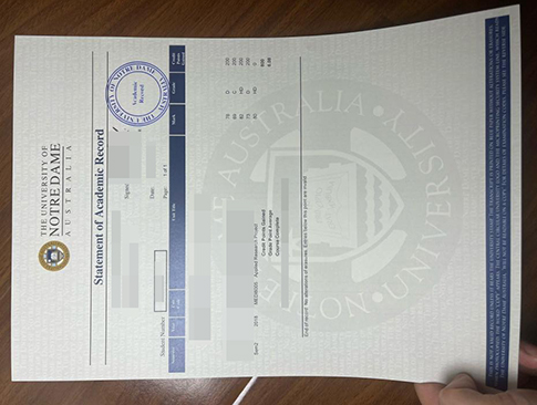 University of Notre Dame Australia transcript replacement