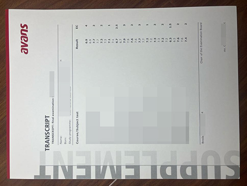 Avans Hogeschool transcript replacement