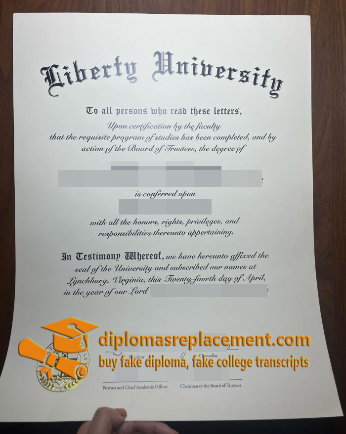 Liberty University diploma