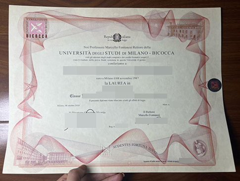Milan Bicocca University diploma replacement