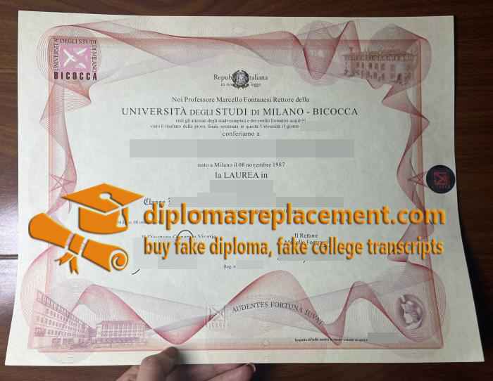 Milan Bicocca University diploma