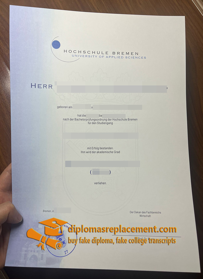 Hochschule Bremen Urkunde