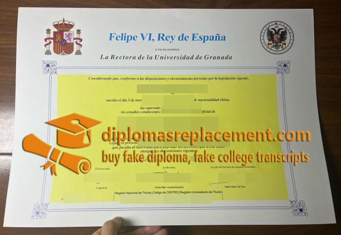 Universidad de Granada diploma